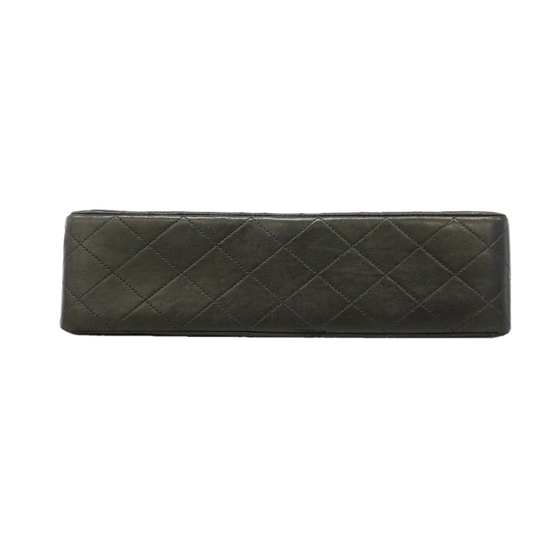【6kb1254】シャネル ショルダーバッグ マトラッセ Wフラップ Wチェーン ラムスキン ブラック ゴールド金具【中古】レディース