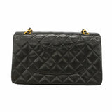 【6kb1255】シャネル ショルダーバッグ マトラッセ Wフラップ Wチェーン ラムスキン ブラック ゴールド金具【中古】レディース