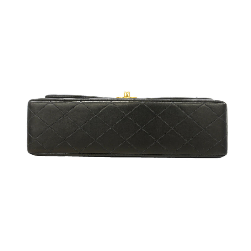 【6kb1255】シャネル ショルダーバッグ マトラッセ Wフラップ Wチェーン ラムスキン ブラック ゴールド金具【中古】レディース