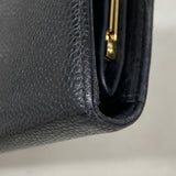 【6kb1274】シャネル 長財布 キャビアスキン ブラック ゴールド金具【中古】レディース