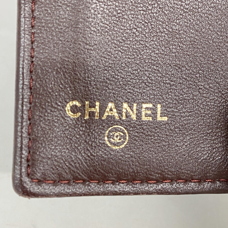 【6kb1275】シャネル 三つ折り財布 マトラッセ ラムスキン ブラック ゴールド金具【中古】レディース