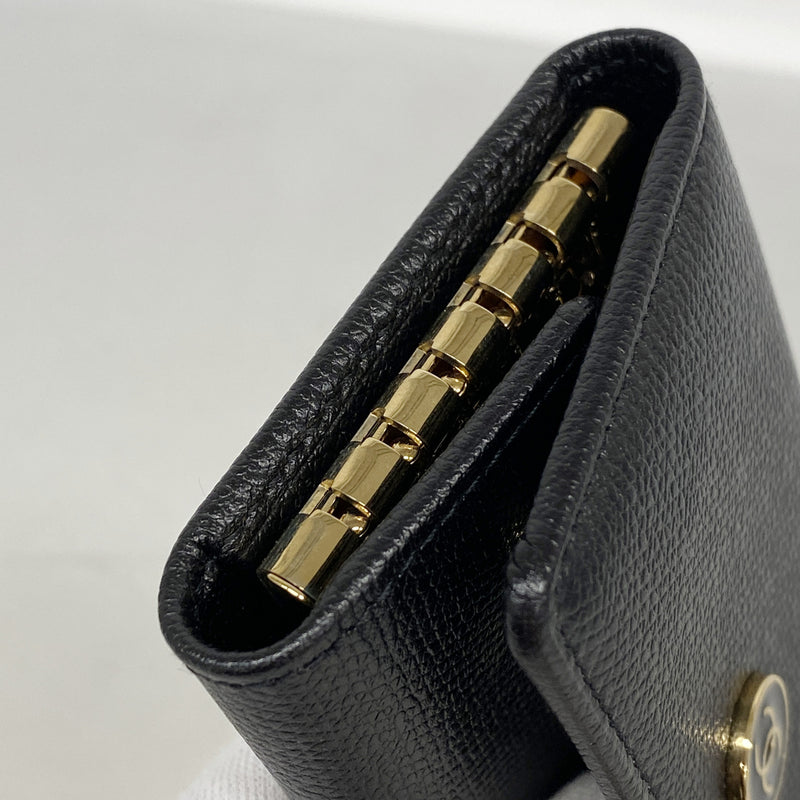 【6kb1276】シャネル キーケース ココボタン レザー ブラック ゴールド金具【中古】レディース