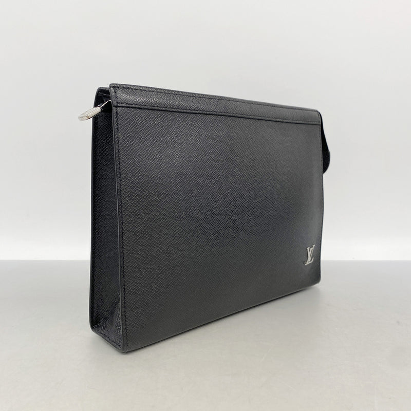 【6kb1303】ルイヴィトン クラッチバッグ タイガ ポシェットヴォワヤージュ M30450 ブラック【中古】メンズ