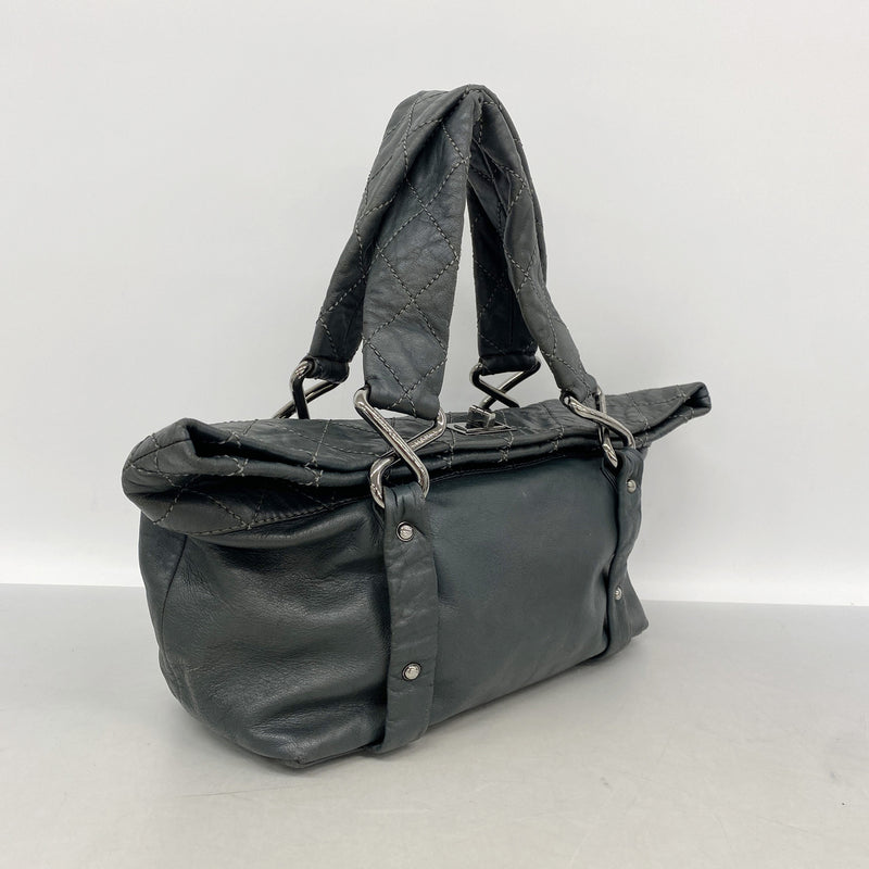 【6kb1312】シャネル トートバッグ 2.55/マトラッセ レザー ダークグリーン シルバー金具【中古】レディース