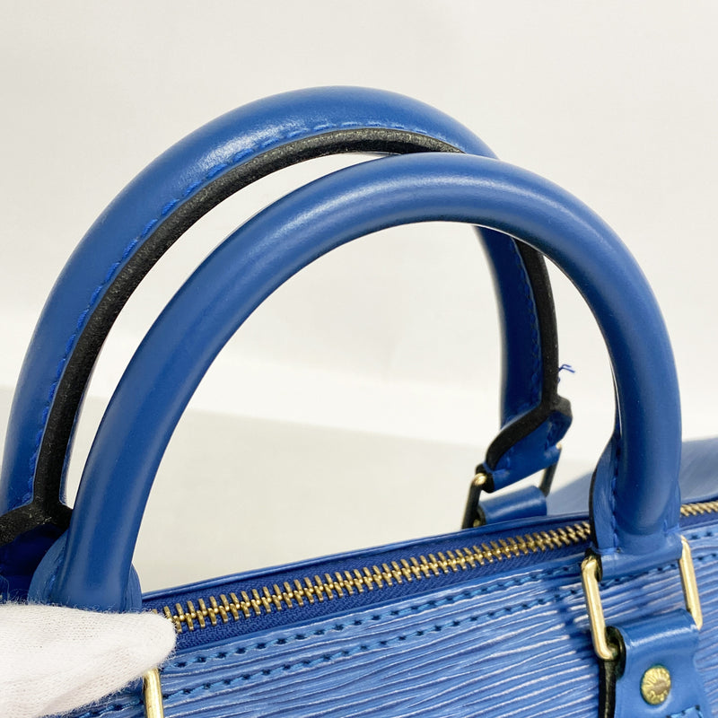 【6kb1326】ルイヴィトン ハンドバッグ エピ スピーディ30 M43005 トレドブルー【中古】レディース