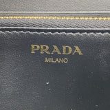 【6kb1337】プラダ 長財布 レザー ブラック ゴールド金具【中古】レディース