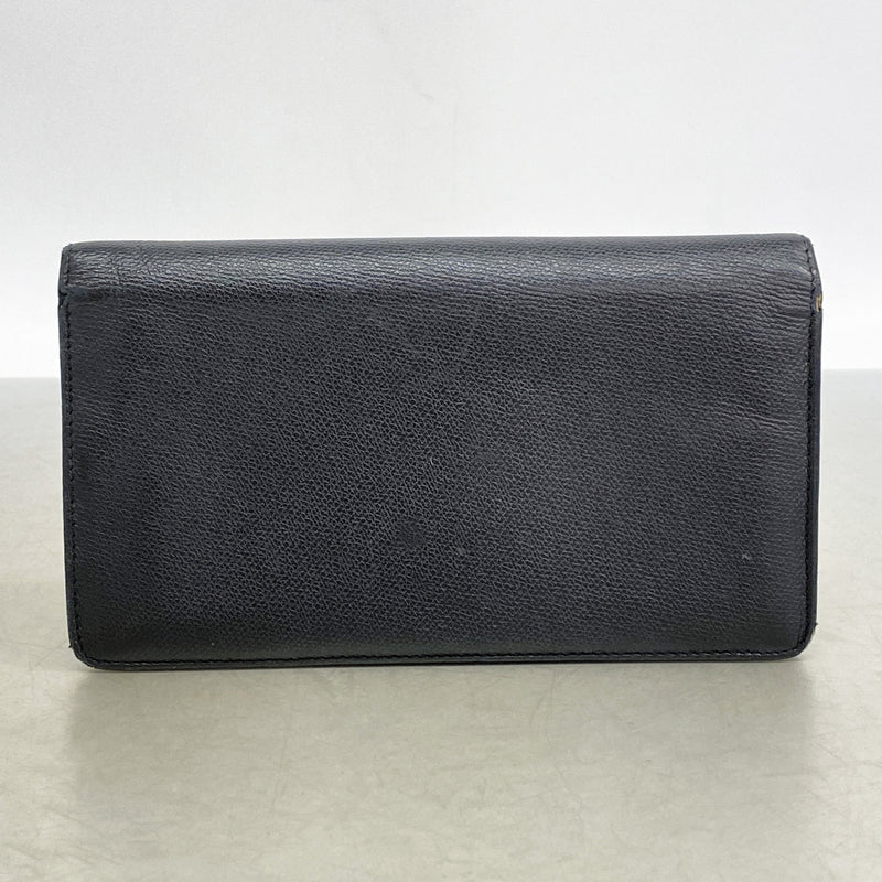 【6kb1423】シャネル 長財布 ココボタン レザー ブラック ゴールド金具【中古】レディース