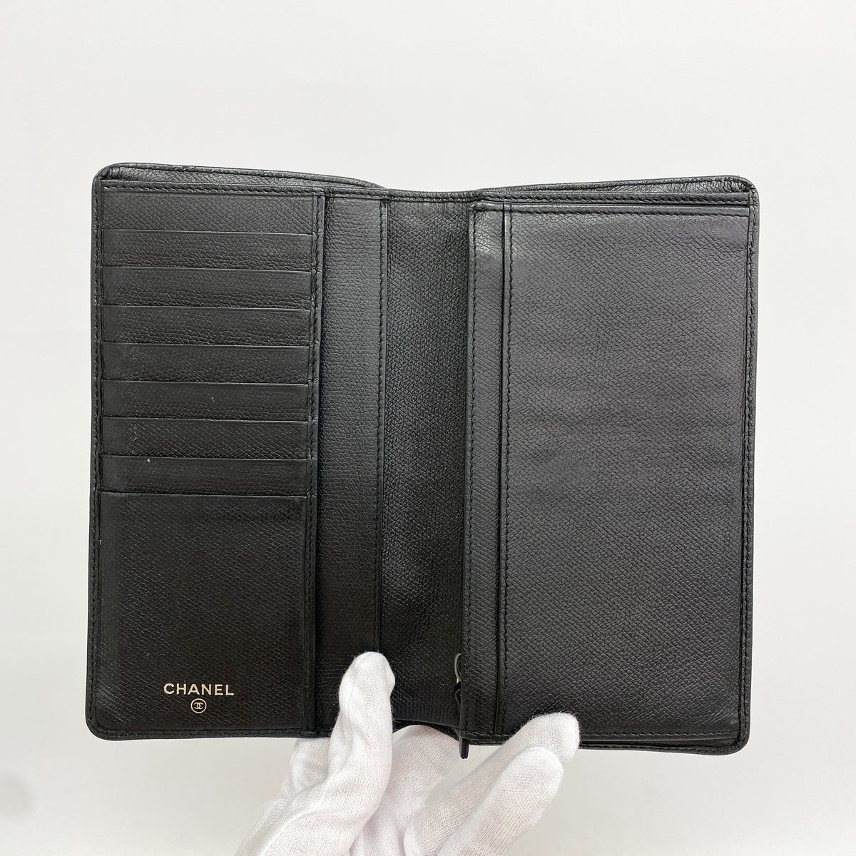 【6kb1423】シャネル 長財布 ココボタン レザー ブラック ゴールド金具【中古】レディース