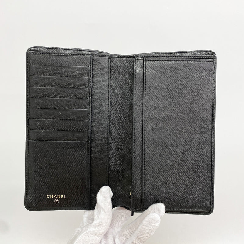 【6kb1423】シャネル 長財布 ココボタン レザー ブラック ゴールド金具【中古】レディース