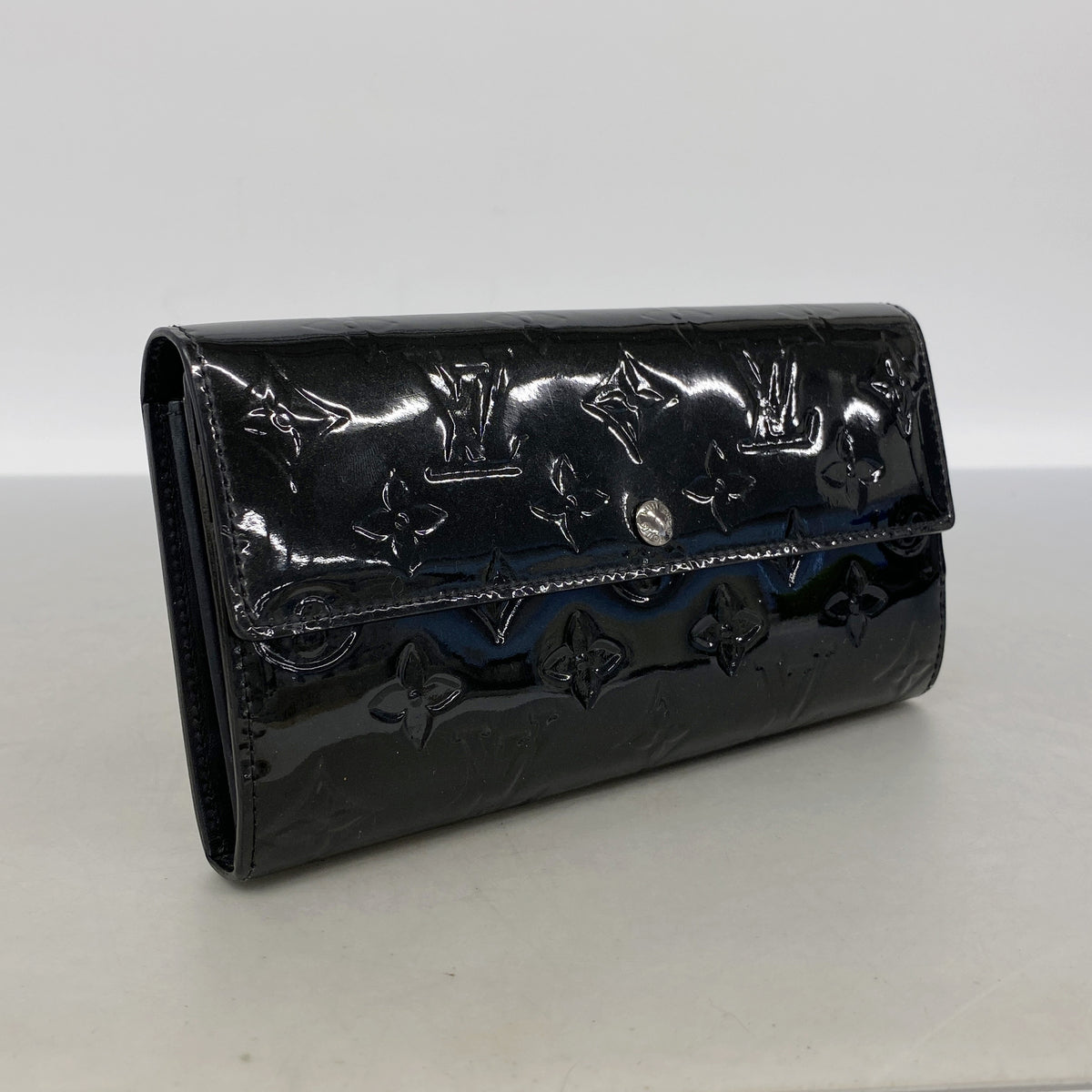 【6kb1437】ルイヴィトン 長財布 ヴェルニ ポルトフォイユサラ M90080 ノワールマニエティック【中古】レディース