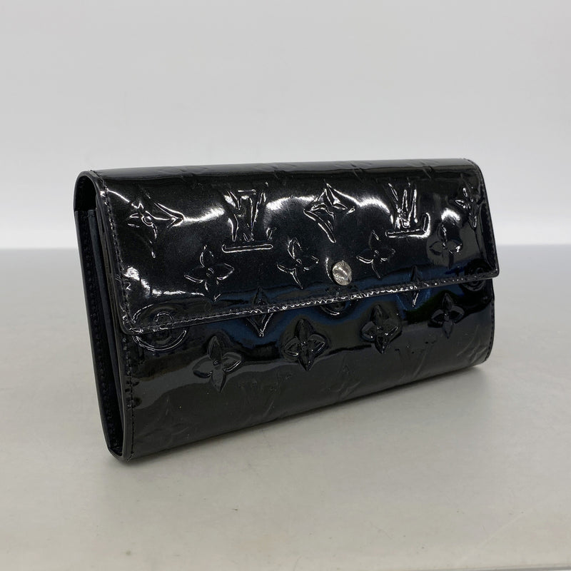 【6kb1437】ルイヴィトン 長財布 ヴェルニ ポルトフォイユサラ M90080 ノワールマニエティック【中古】レディース