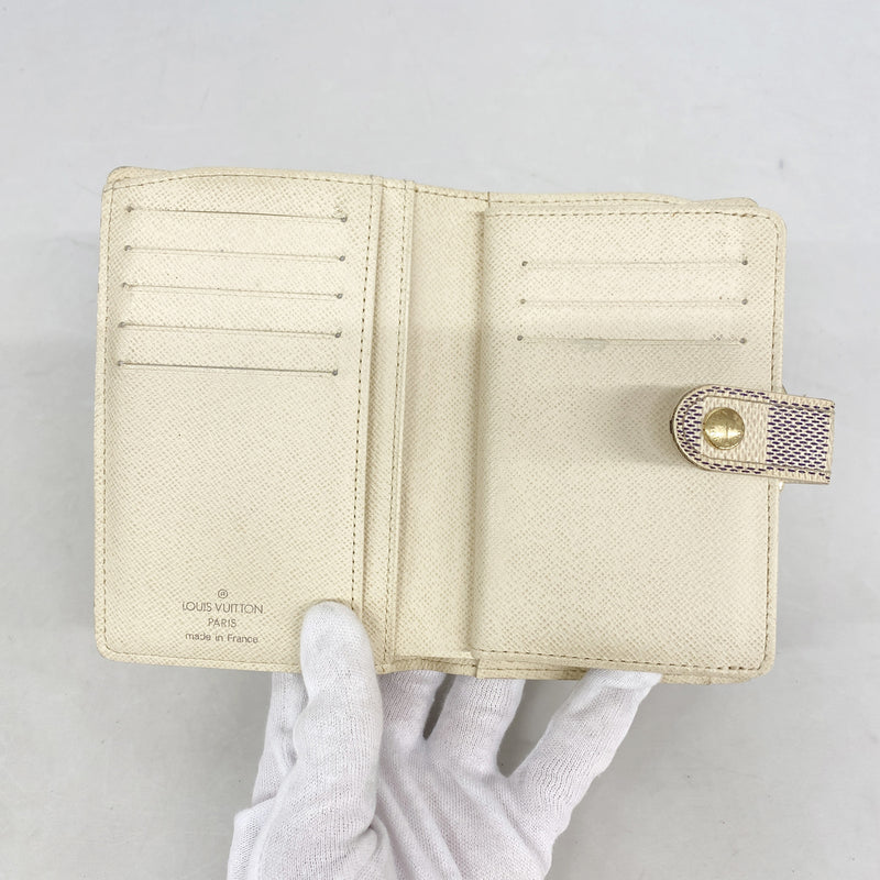 【6kb1439】ルイヴィトン 財布 ダミエ・アズール ポルトフォイユヴィエノワ N61676 ホワイト【中古】レディース