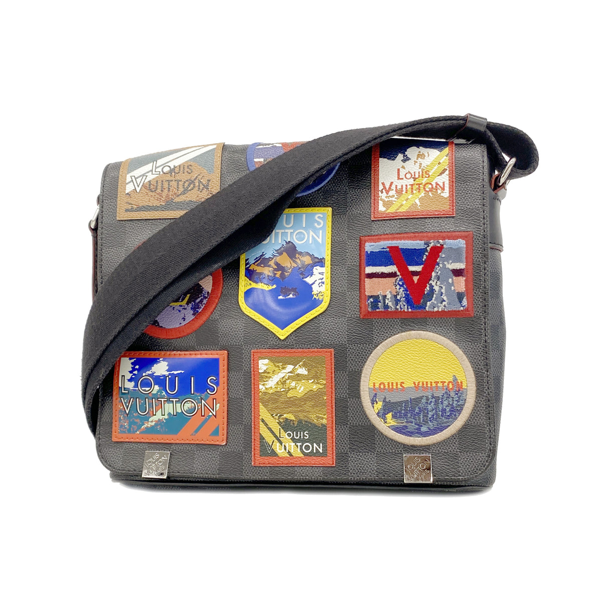 【6kb1442】ルイヴィトン ショルダーバッグ ダミエ・グラフィット LVアルプス ディストリクトPMNM N40040 ブラック【中古】メンズ