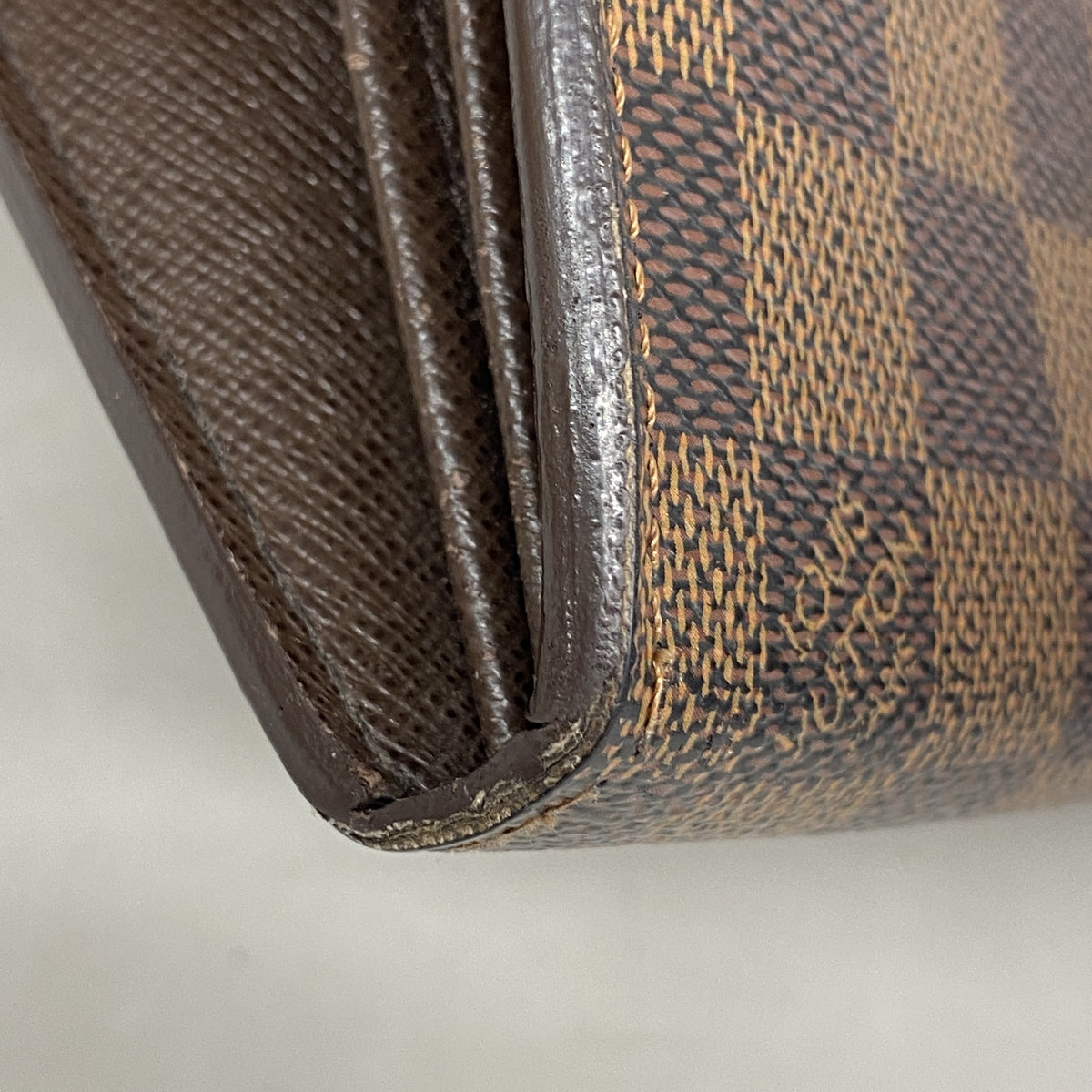 【6kb1452】ルイヴィトン 長財布 ダミエ ポルトフォイユシスティナ N61747 エベヌ【中古】レディース