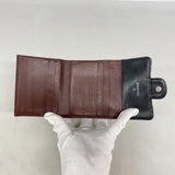 【6kb1453】シャネル 三つ折り財布 マトラッセ ラムスキン ブラック シルバー金具【中古】レディース