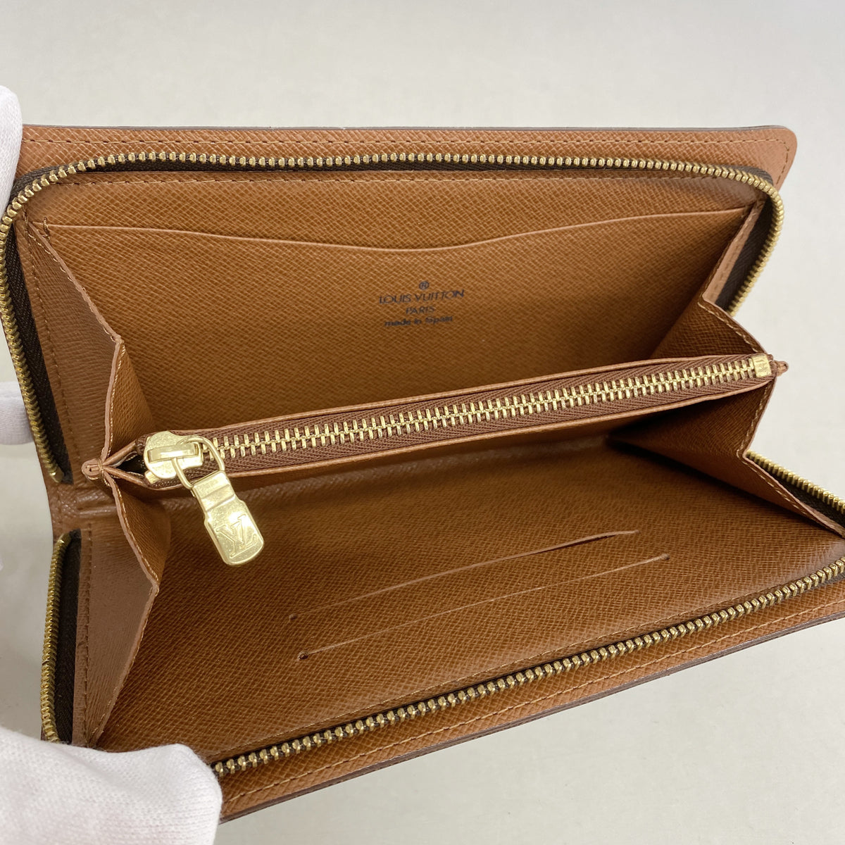 【6kb1459】ルイヴィトン 長財布 モノグラム ポルトモネジップ M61727 ブラウン【中古】レディース