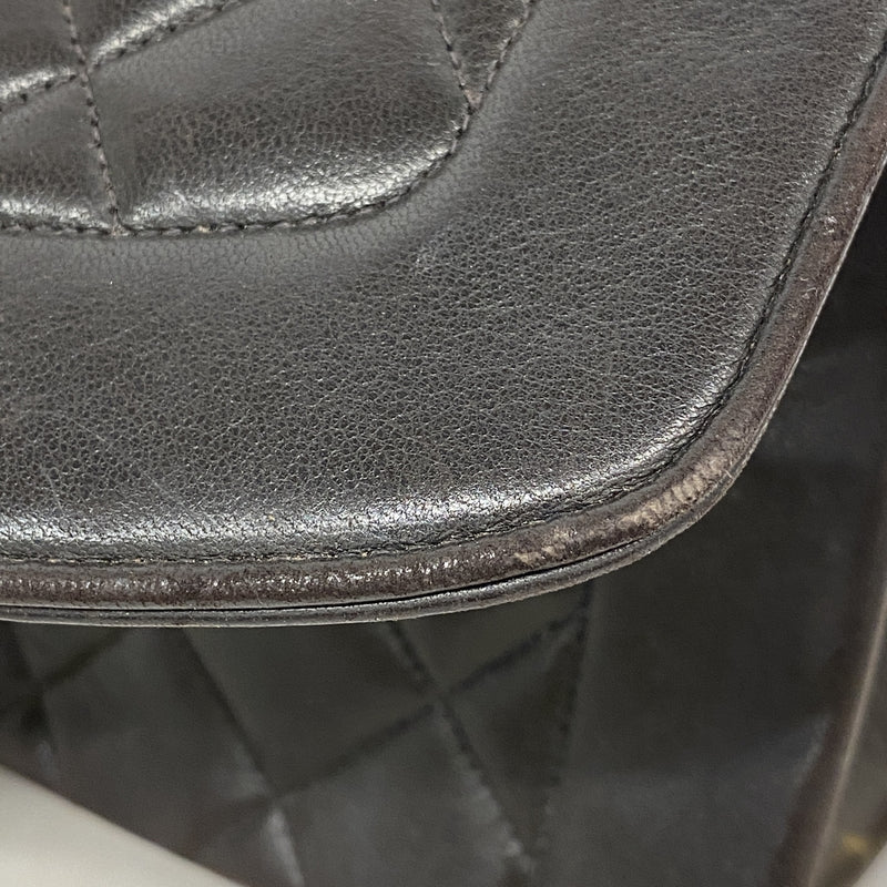 【6kb1460】シャネル ショルダーバッグ ダイアナ チェーンショルダー ラムスキン ブラック ゴールド金具【中古】レディース