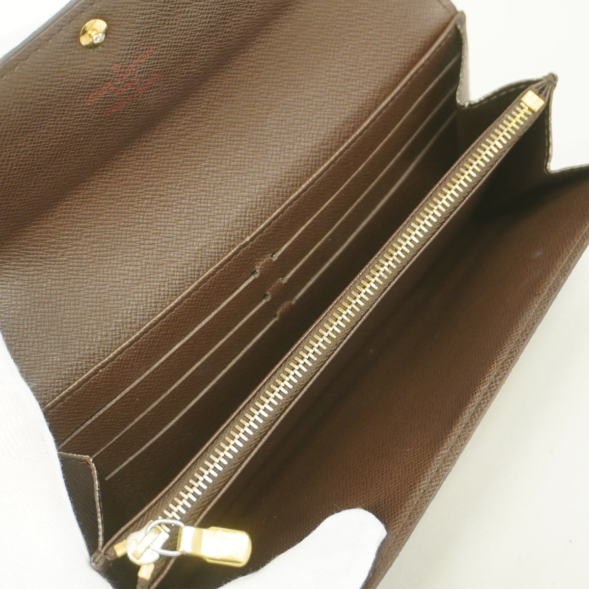 【6kb1507】ルイヴィトン 長財布 ダミエ ポルトフォイユサラ N61734 エベヌ【中古】レディース