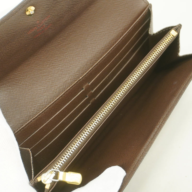 【6kb1507】ルイヴィトン 長財布 ダミエ ポルトフォイユサラ N61734 エベヌ【中古】レディース