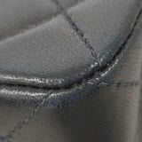【6kb1527】シャネル ショルダーバッグ マトラッセ Wフラップ Wチェーン ラムスキン ブラック ゴールド金具【中古】レディース