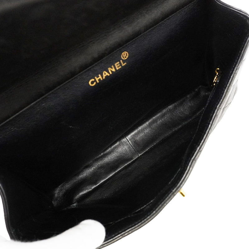 【6kb1528】シャネル ショルダーバッグ マトラッセ Wチェーン Wフェイス ラムスキン ブラック ゴールド金具【中古】レディース