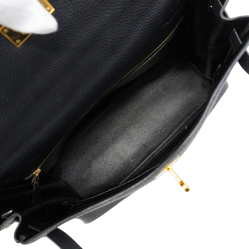【6kb1533】エルメス ハンドバッグ ケリー32 トリヨンクレマンス ブラック ゴールド金具 □D刻印 2wayバッグ【中古】レディース