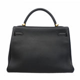 【6kb1533】エルメス ハンドバッグ ケリー32 トリヨンクレマンス ブラック ゴールド金具 □D刻印 2wayバッグ【中古】レディース