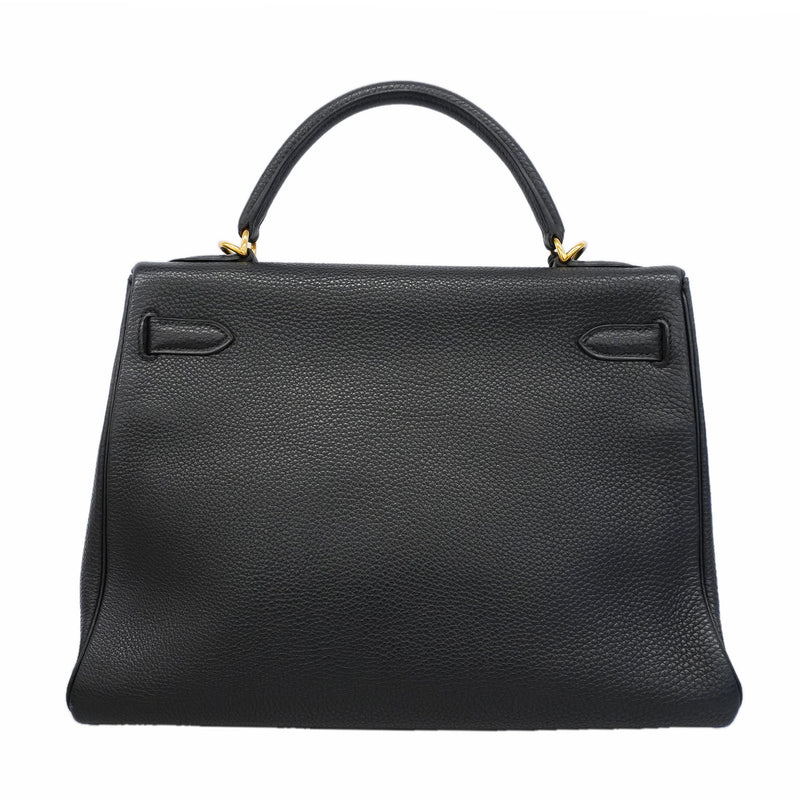 【6kb1533】エルメス ハンドバッグ ケリー32 トリヨンクレマンス ブラック ゴールド金具 □D刻印 2wayバッグ【中古】レディース