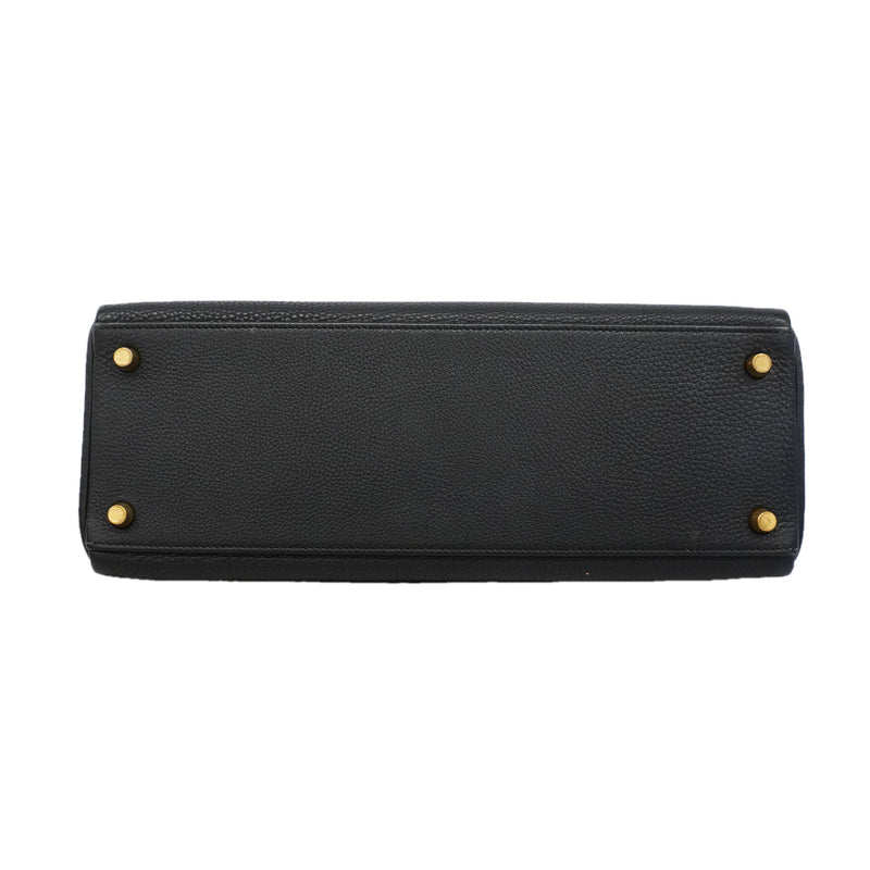 【6kb1533】エルメス ハンドバッグ ケリー32 トリヨンクレマンス ブラック ゴールド金具 □D刻印 2wayバッグ【中古】レディース