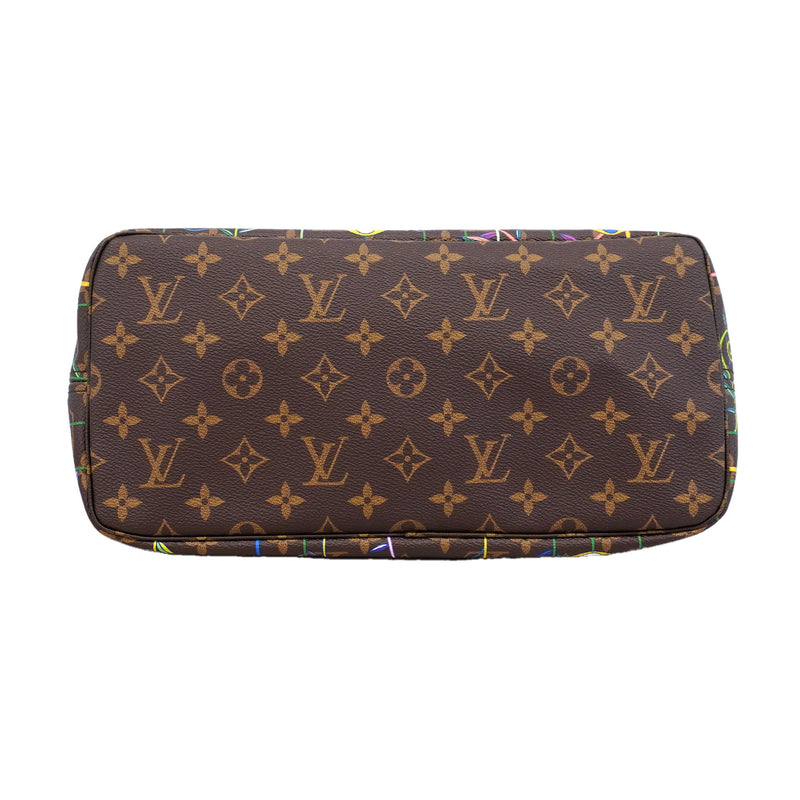 【6kb1537】ルイヴィトン トートバッグ モノグラム LV×TM ネヴァーフルMM 村上隆 M13271 ブラウン【中古】レディース