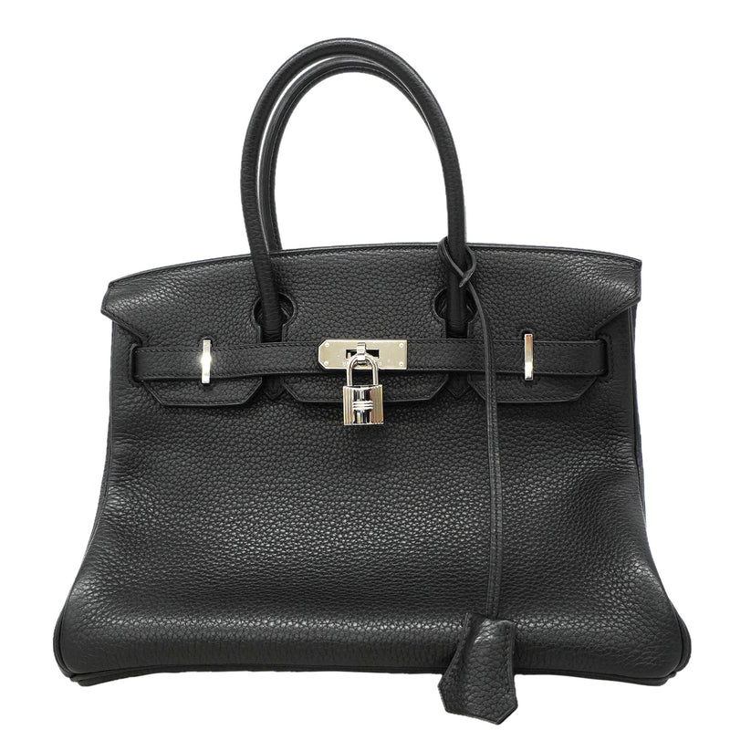 【6kb1539】エルメス ハンドバッグ バーキン30 トゴ ブラック シルバー金具 □M刻印【中古】レディース