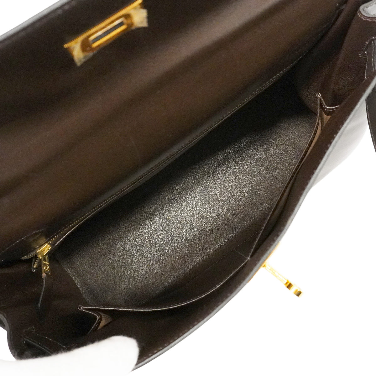 【6kb1540】エルメス ハンドバッグ ケリー32 ボックスカーフ テール ゴールド金具 □D刻印 2wayバッグ【中古】レディース