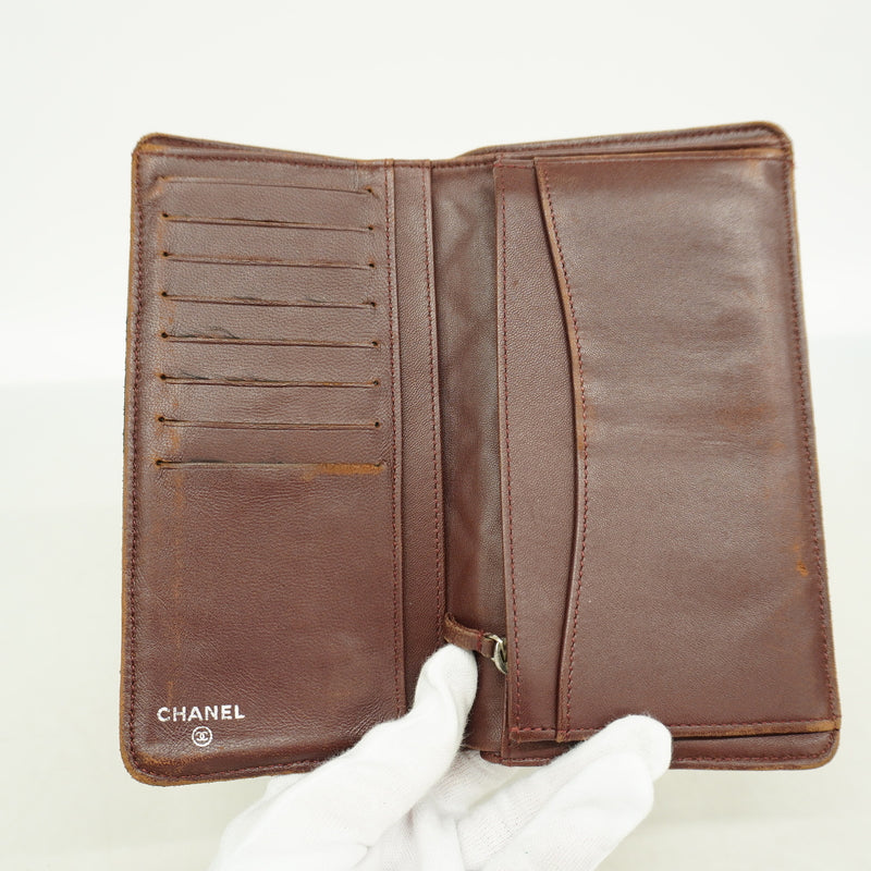 【6kb1562】シャネル 長財布 マトラッセ ラムスキン ブラック シルバー金具【中古】レディース