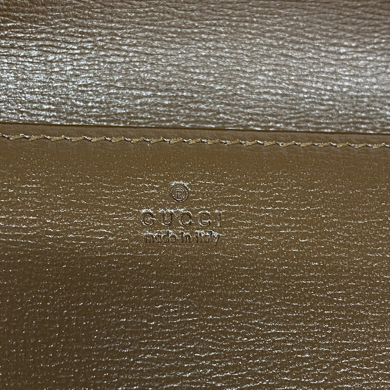 【6kb1579】グッチ ショルダーウォレット GGスプリーム ホースビット 621892 PVC ブラウン ゴールド金具【中古】レディース