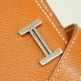 【6kb1582】エルメス 財布 ベアンコンパクト ヴォーエプソン ゴールド シルバー金具 □I刻印【中古】レディース
