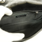【6kb1595】シャネル ショルダーバッグ マトラッセ Wチェーン カーフスキン ブラック シルバー金具【中古】レディース