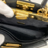 【6kb1596】フェンディ ハンドバッグ マイクロピーカブー レザー ブラック ゴールド金具 2wayバッグ【中古】レディース