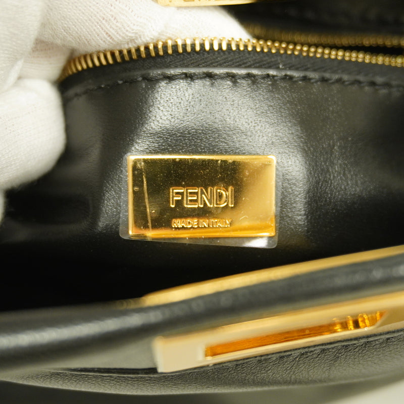 【6kb1617】フェンディ ハンドバッグ ミニピーカブー レザー ブラック ゴールド金具 2wayバッグ【中古】レディース