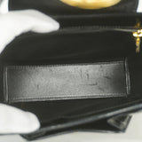 【6kb1646】カルティエ ハンドバッグ パンテール エナメル ブラック ゴールド金具【中古】レディース