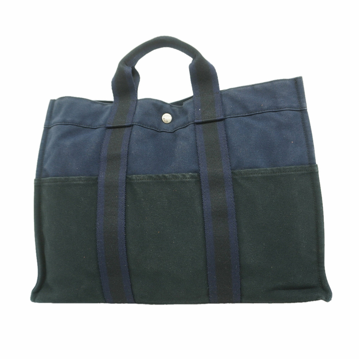 【6kb1656】エルメス トートバッグ フールトゥMM キャンバス ブラック シルバー金具【中古】メンズ レディース ユニセックス