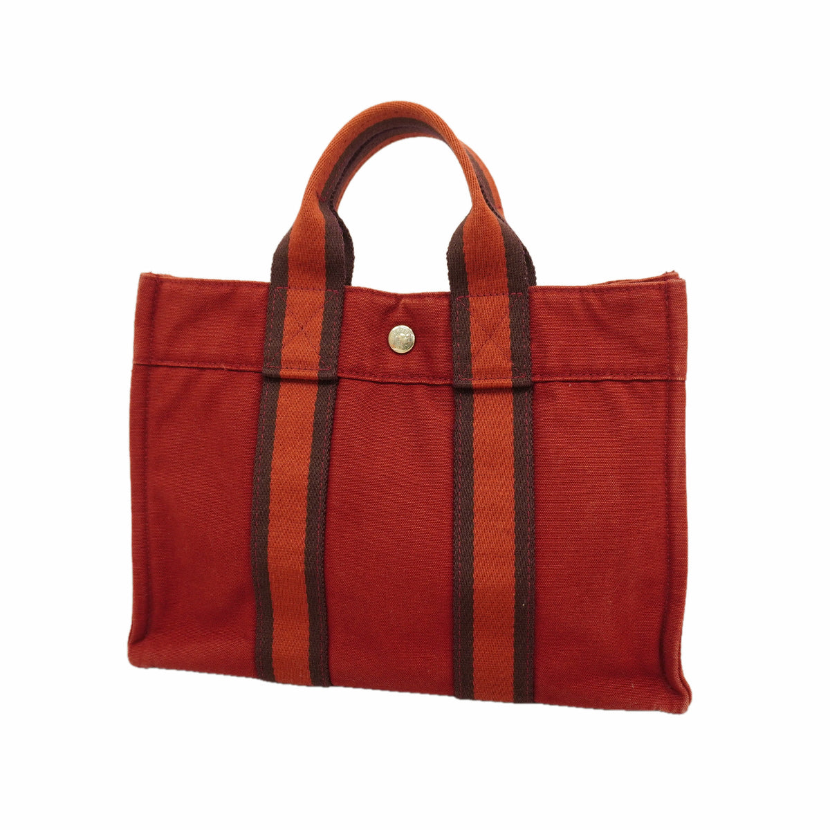 【6kb1717】エルメス ハンドバッグ フールトゥPM キャンバス ボルドー シルバー金具【中古】レディース