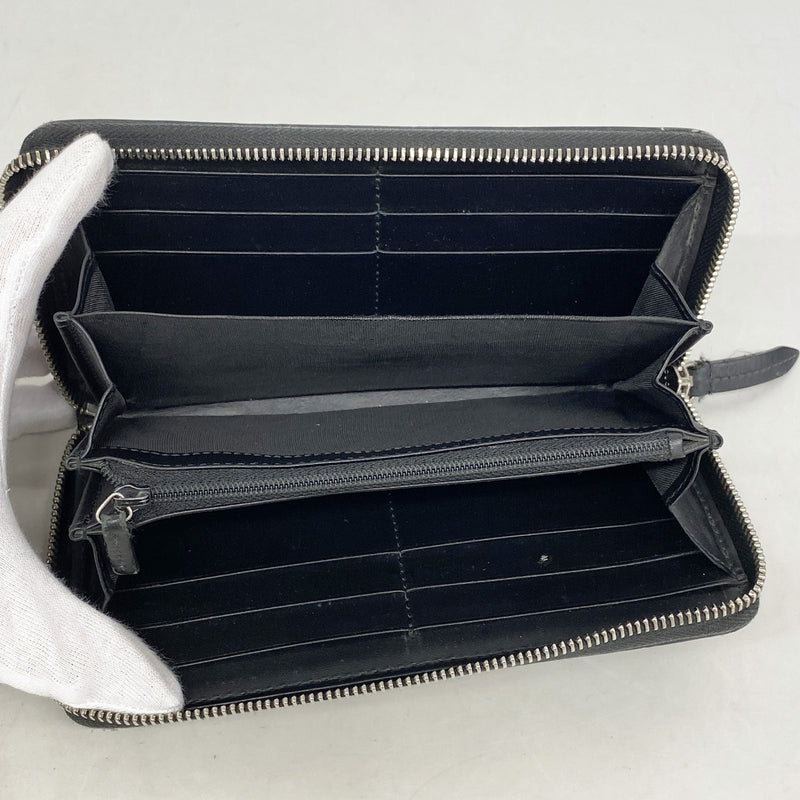 【6kb1730】グッチ 長財布 GGスプリーム 451273 PVC ブラック シルバー金具【中古】メンズ