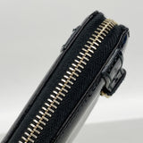 【6kb1731】グッチ 長財布 マイクログッチシマ 309758 エナメル ブラック ゴールド金具【中古】レディース
