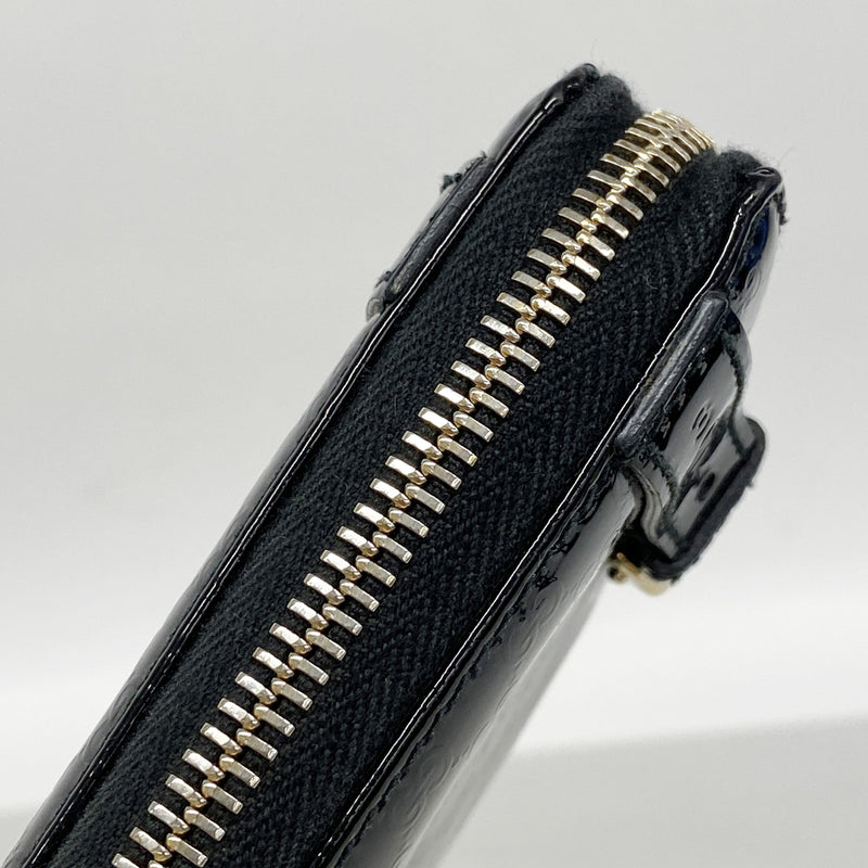 【6kb1731】グッチ 長財布 マイクログッチシマ 309758 エナメル ブラック ゴールド金具【中古】レディース