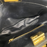 【6kb1737】フェンディ ハンドバッグ ミニピーカブー レザー ブラック ゴールド金具 2wayバッグ【中古】レディース