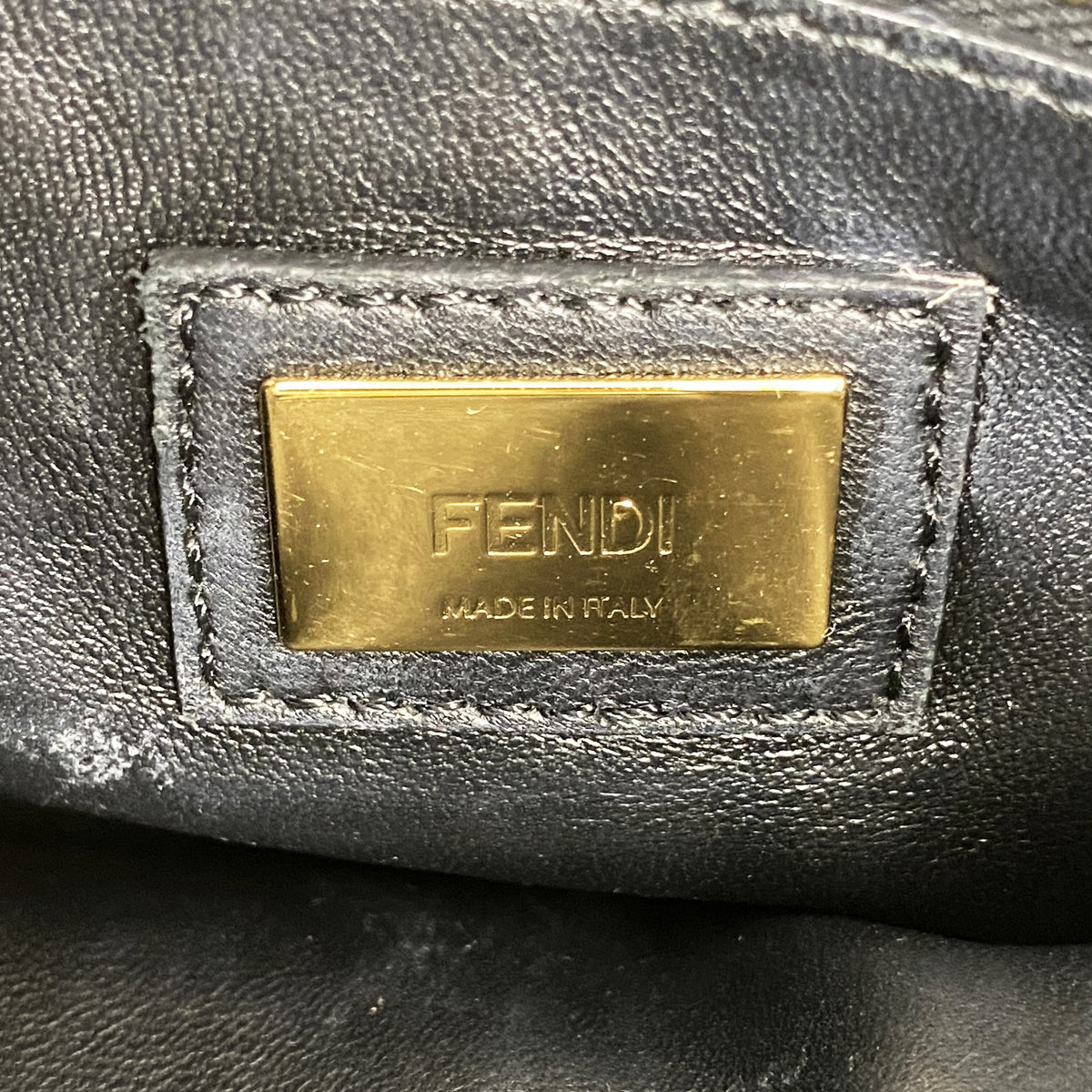 【6kb1737】フェンディ ハンドバッグ ミニピーカブー レザー ブラック ゴールド金具 2wayバッグ【中古】レディース