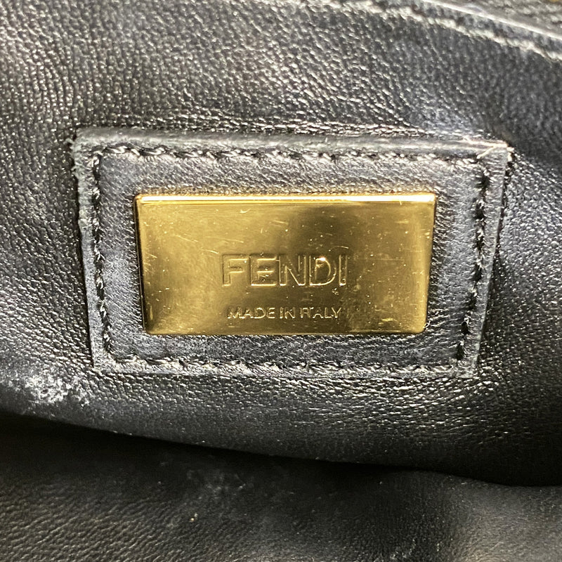 【6kb1737】フェンディ ハンドバッグ ミニピーカブー レザー ブラック ゴールド金具 2wayバッグ【中古】レディース
