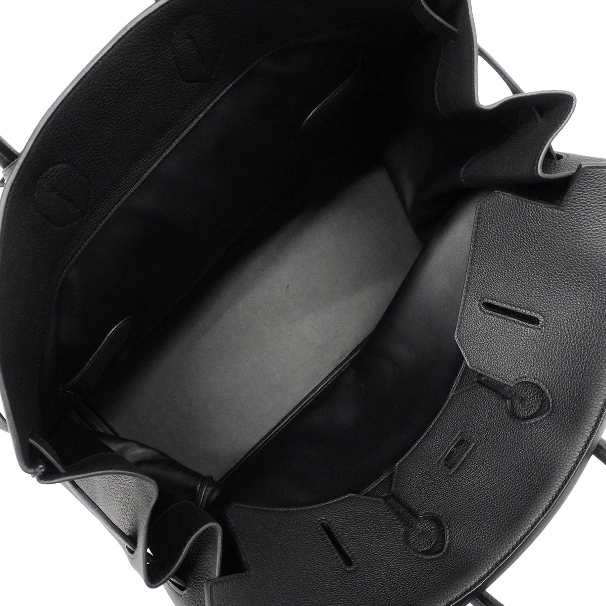 【6kb1746-g】エルメス ハンドバッグ オータクロア50マルチポケット トゴ ブラック シルバー金具 W刻印【中古】メンズ