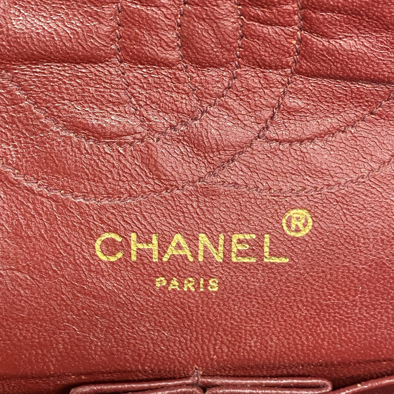 【6kb1749】シャネル ショルダーバッグ マトラッセ Wフラップ Wチェーン ラムスキン ブラック ゴールド金具【中古】レディース