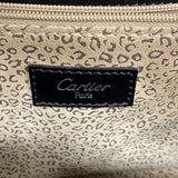 【6kb1756】カルティエ ハンドバッグ パンテール レザー ブラック シルバー金具【中古】レディース
